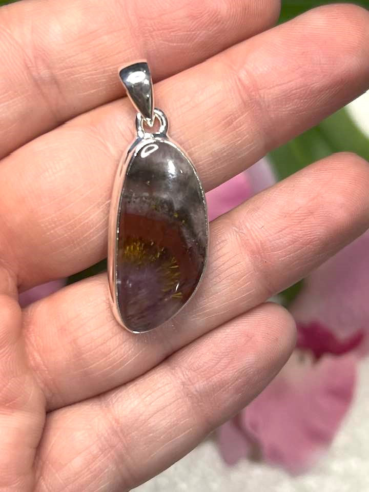 The Super 7 Cacoxenite Sterling Silver Pendant Collection for Ascension and Spiritual Connection