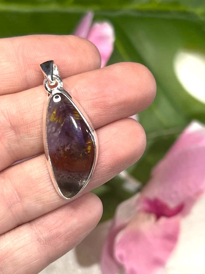 The Super 7 Cacoxenite Sterling Silver Pendant Collection for Ascension and Spiritual Connection