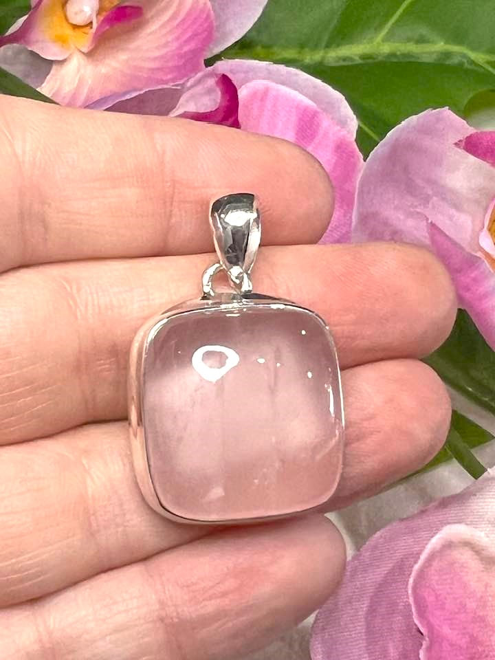 Rose Quartz Sterling Silver Pendant Collection for Love, Self Love and Compassion