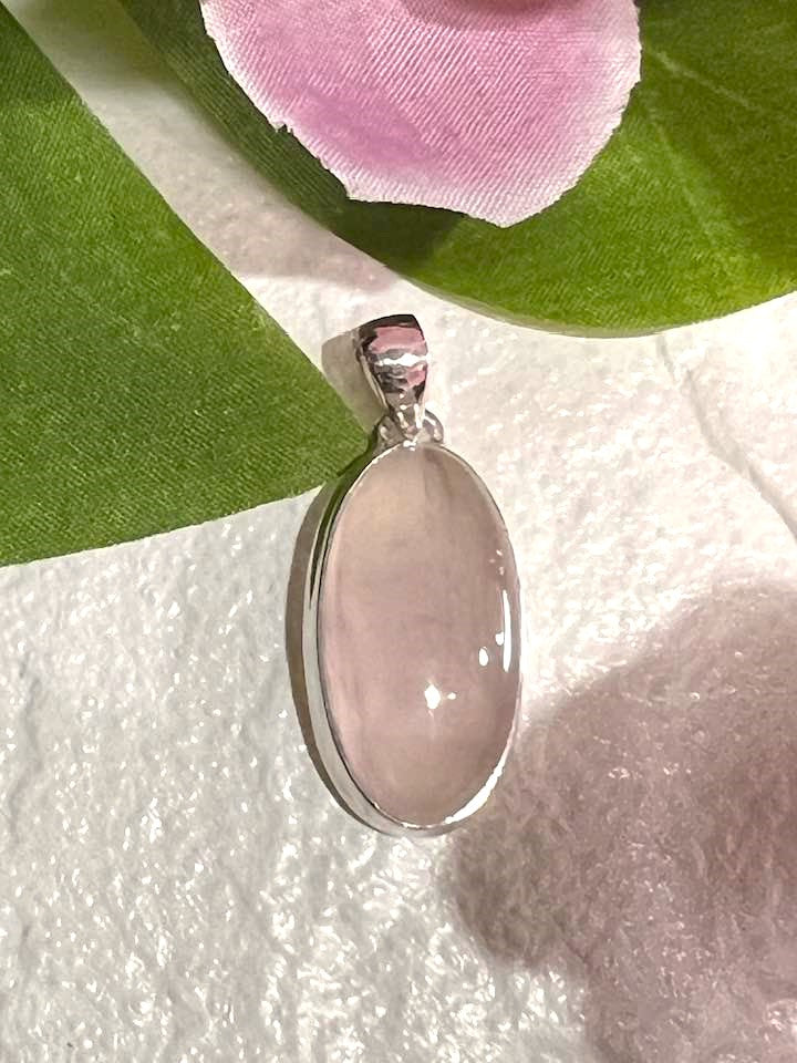 Rose Quartz Sterling Silver Pendant Collection for Love, Self Love and Compassion