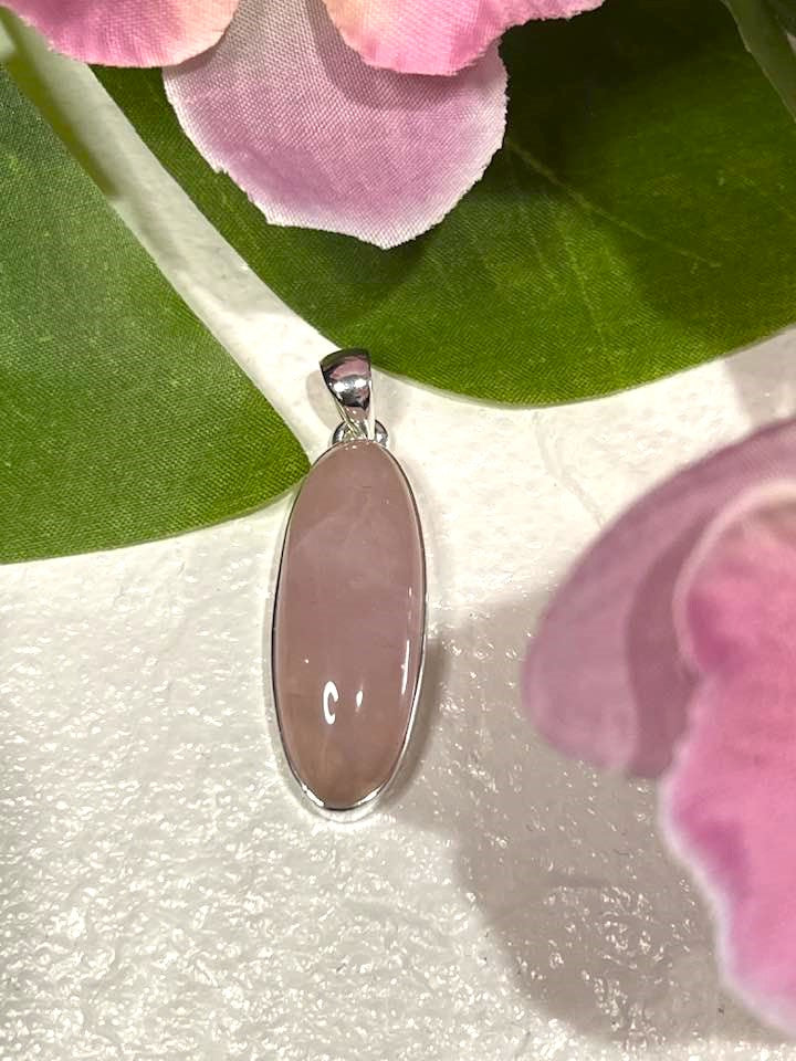 Rose Quartz Sterling Silver Pendant Collection for Love, Self Love and Compassion