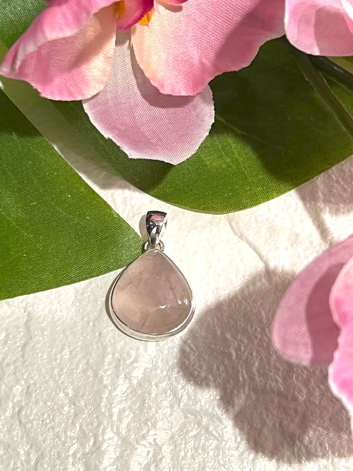 Rose Quartz Sterling Silver Pendant Collection for Love, Self Love and Compassion