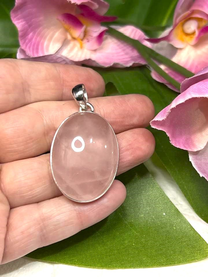 Rose Quartz Sterling Silver Pendant Collection for Love, Self Love and Compassion