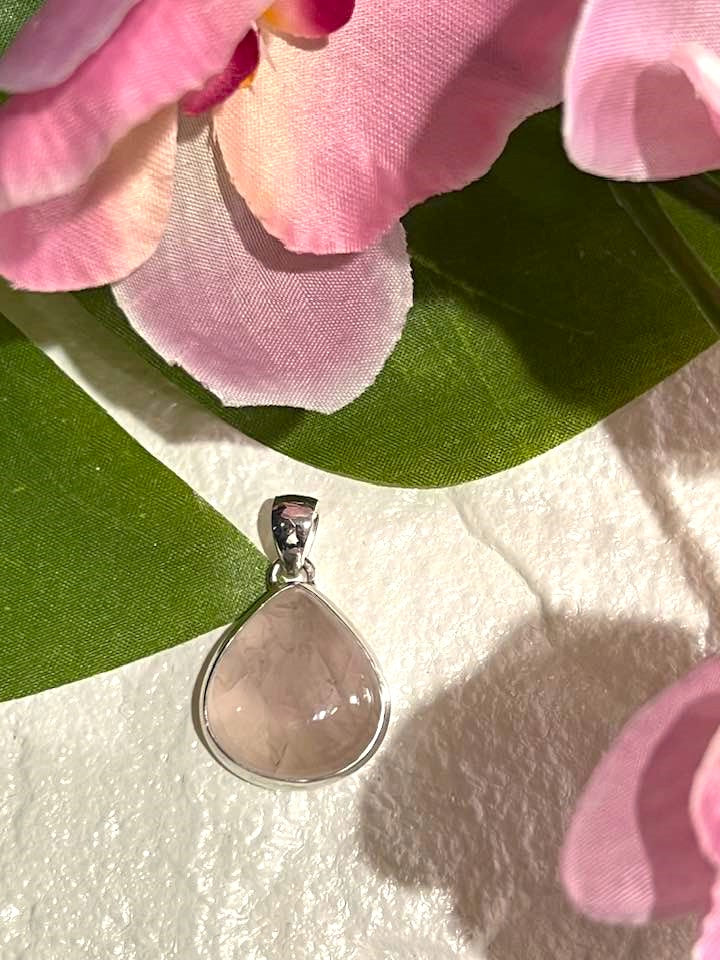 Rose Quartz Sterling Silver Pendant Collection for Love, Self Love and Compassion