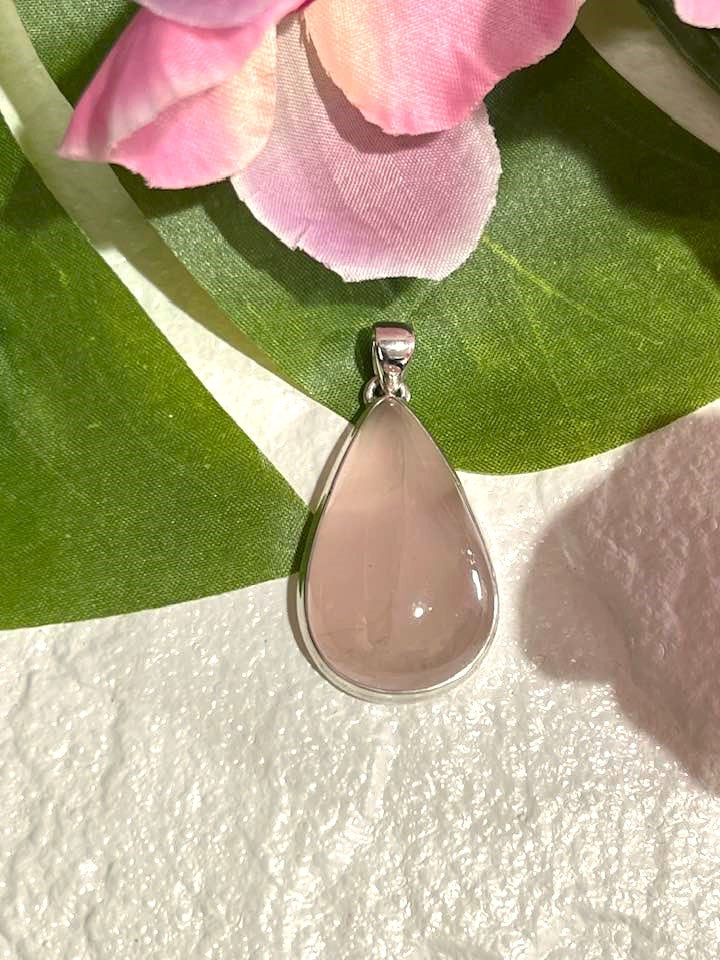 Rose Quartz Sterling Silver Pendant Collection for Love, Self Love and Compassion