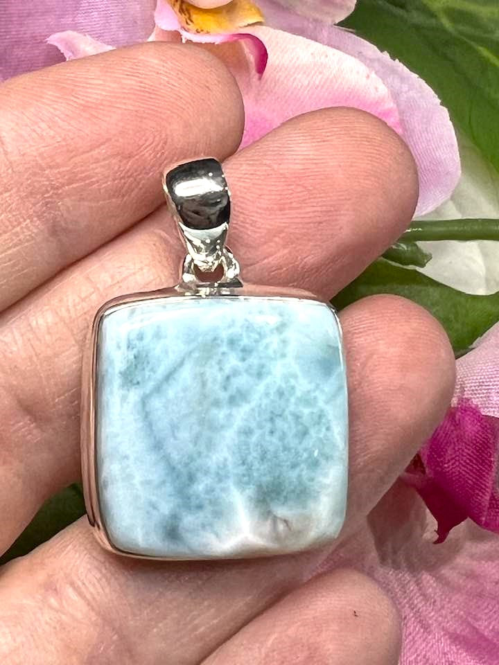 Larimar Sterling Silver Pendant Collection for Connection and Alignment