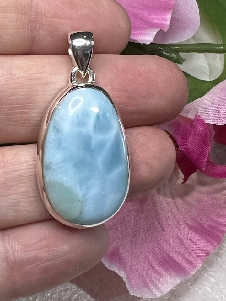 Larimar Sterling Silver Pendant Collection for Connection and Alignment