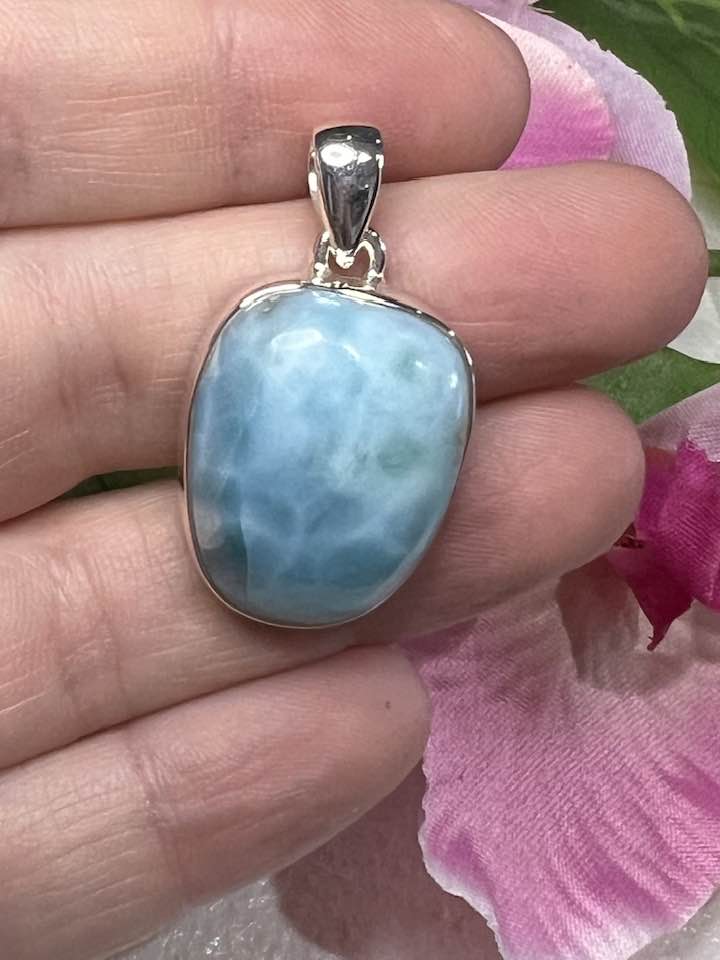Larimar Sterling Silver Pendant Collection for Connection and Alignment