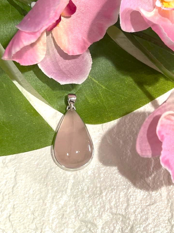 Rose Quartz Sterling Silver Pendant Collection for Love, Self Love and Compassion