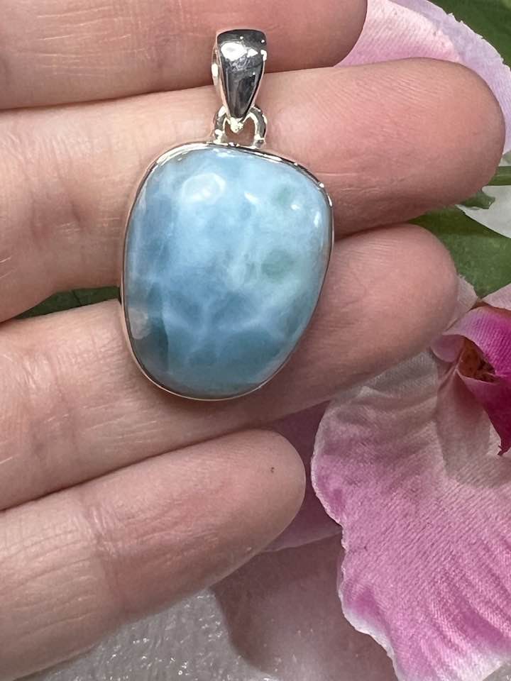 Larimar Sterling Silver Pendant Collection for Connection and Alignment