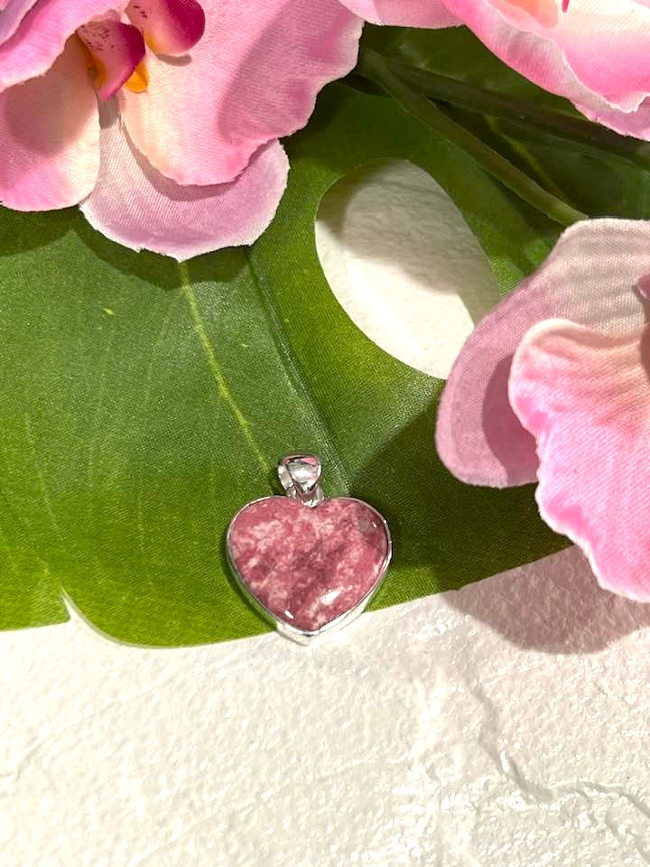 Pink Thulite (Rosaline) Sterling Silver Pendant Collection for Passion and Expression