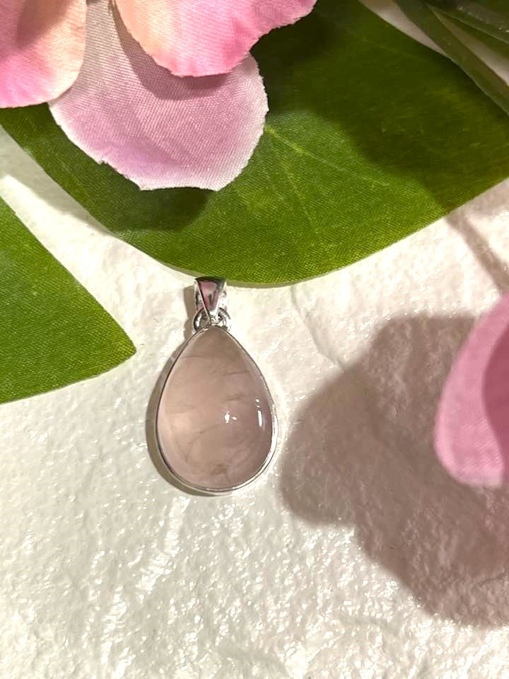 Rose Quartz Sterling Silver Pendant Collection for Love, Self Love and Compassion