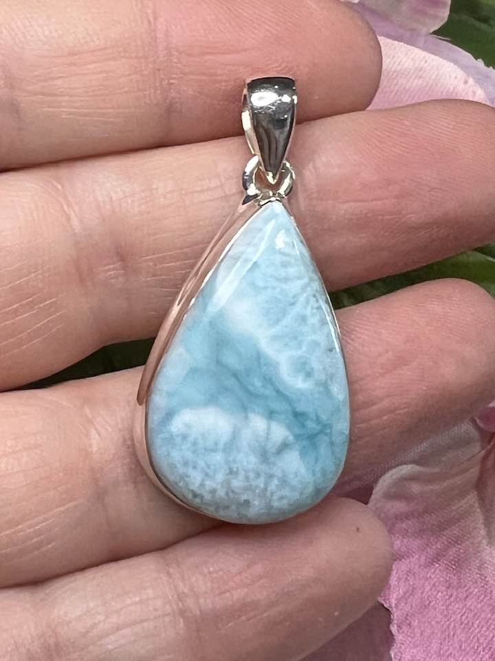 Larimar Sterling Silver Pendant Collection for Connection and Alignment