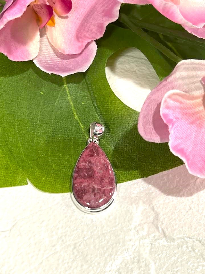 Pink Thulite (Rosaline) Sterling Silver Pendant Collection for Passion and Expression
