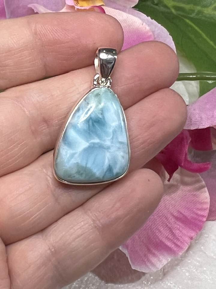 Larimar Sterling Silver Pendant Collection for Connection and Alignment