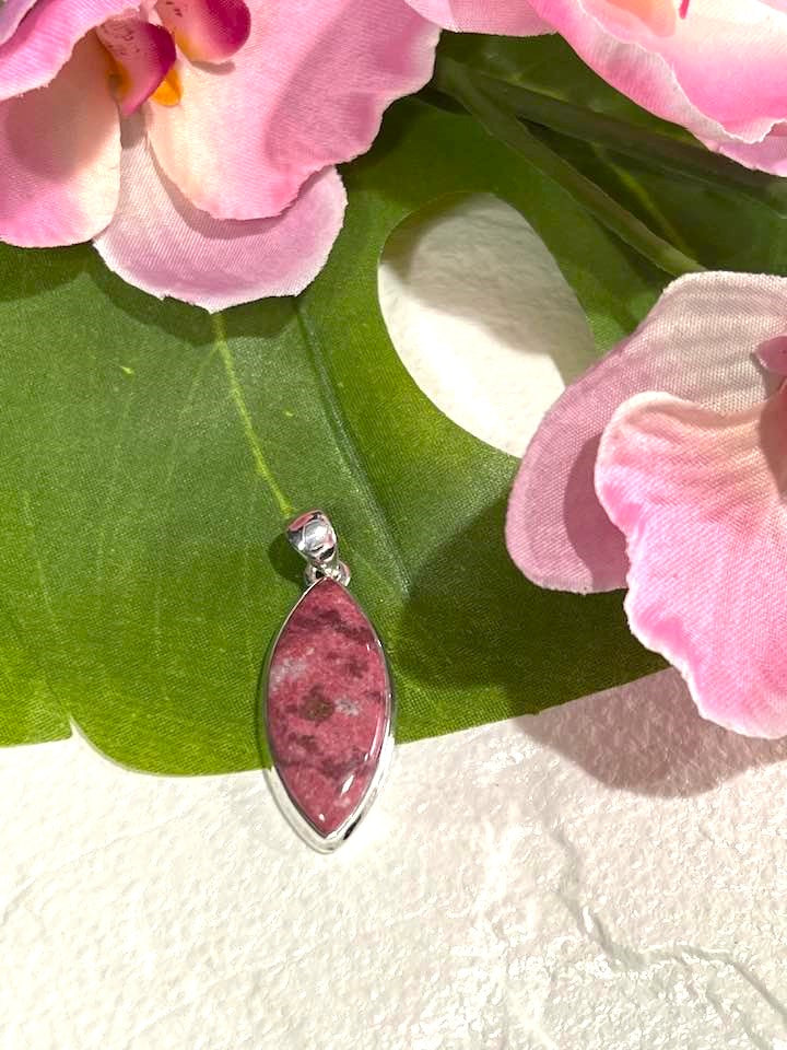 Pink Thulite (Rosaline) Sterling Silver Pendant Collection for Passion and Expression