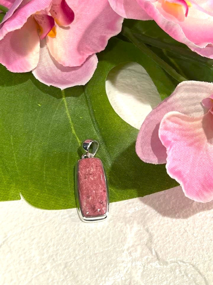 Pink Thulite (Rosaline) Sterling Silver Pendant Collection for Passion and Expression