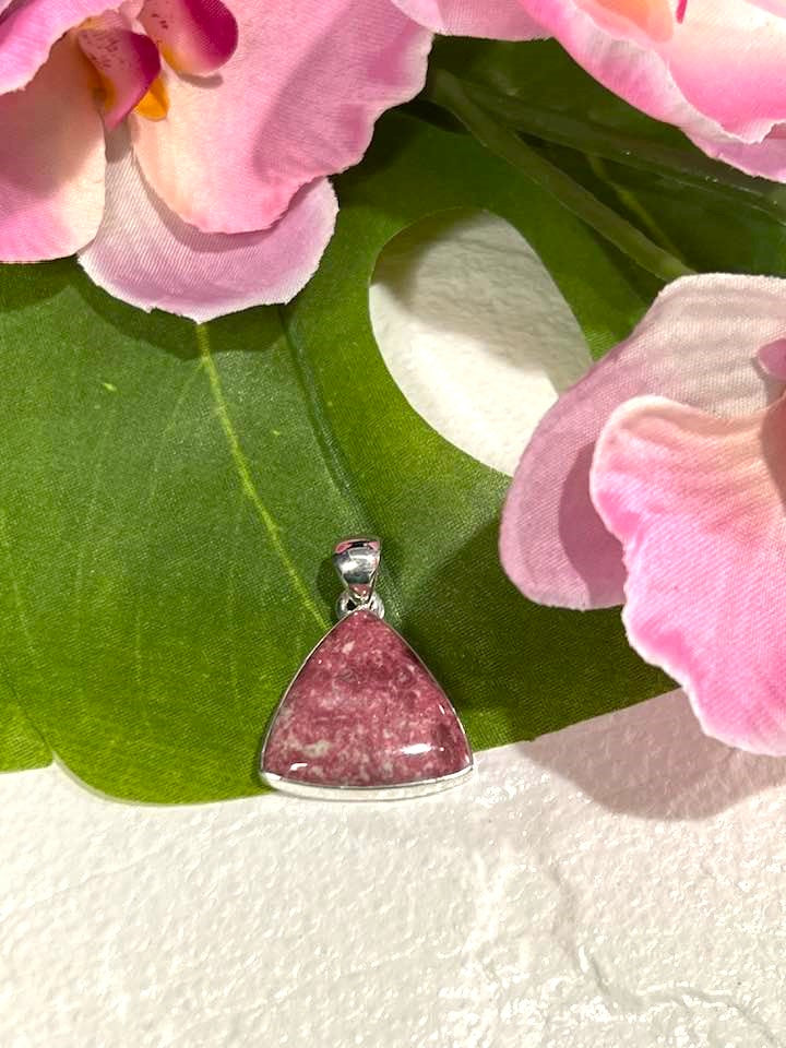 Pink Thulite (Rosaline) Sterling Silver Pendant Collection for Passion and Expression
