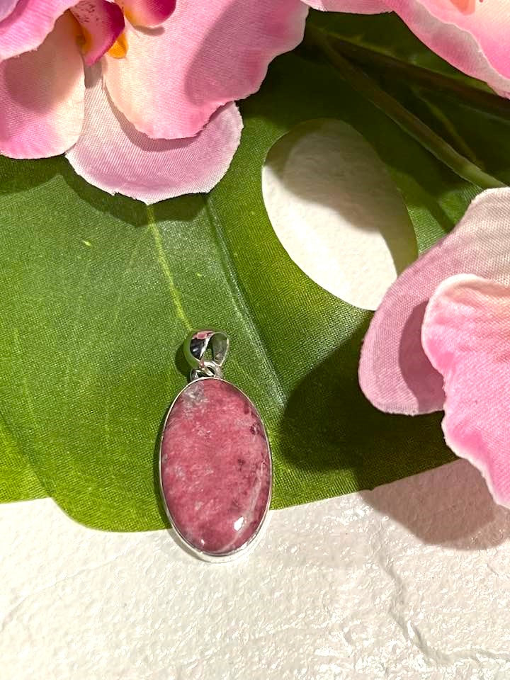 Pink Thulite (Rosaline) Sterling Silver Pendant Collection for Passion and Expression