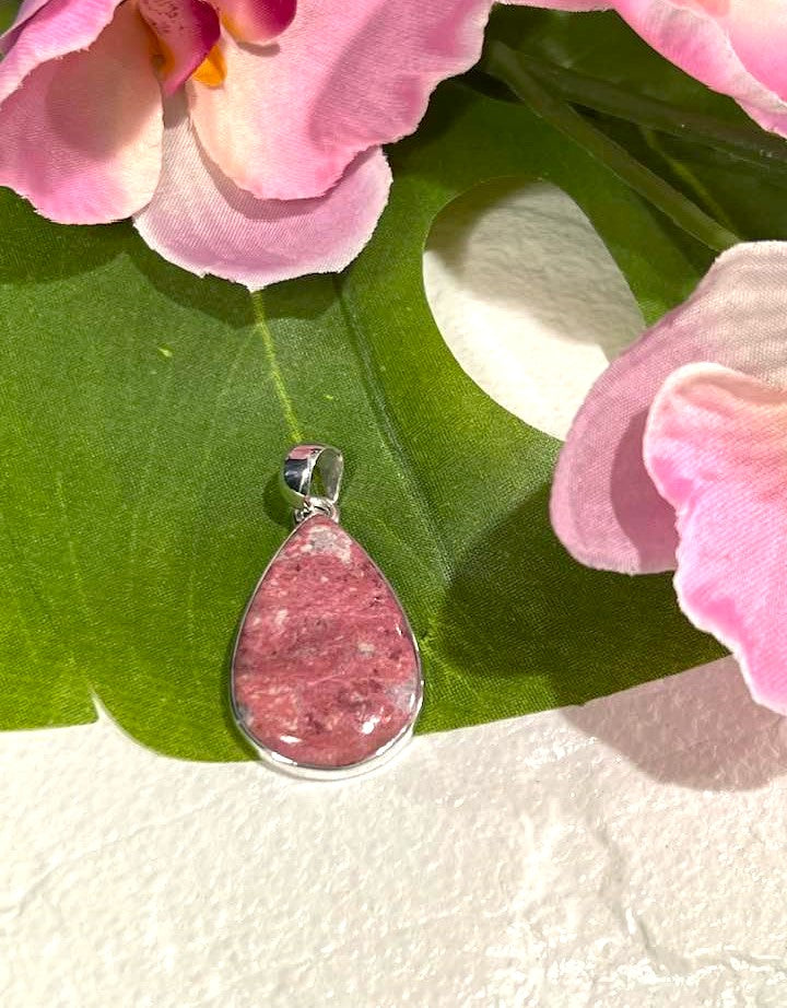 Pink Thulite (Rosaline) Sterling Silver Pendant Collection for Passion and Expression