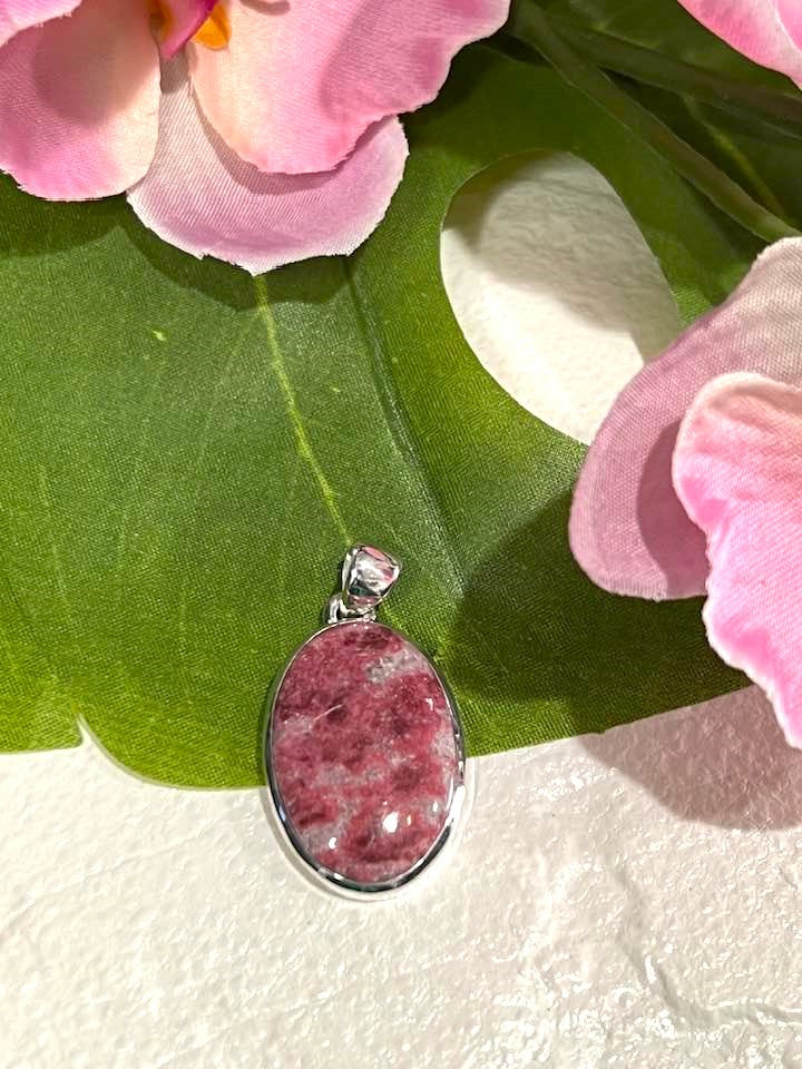 Pink Thulite (Rosaline) Sterling Silver Pendant Collection for Passion and Expression