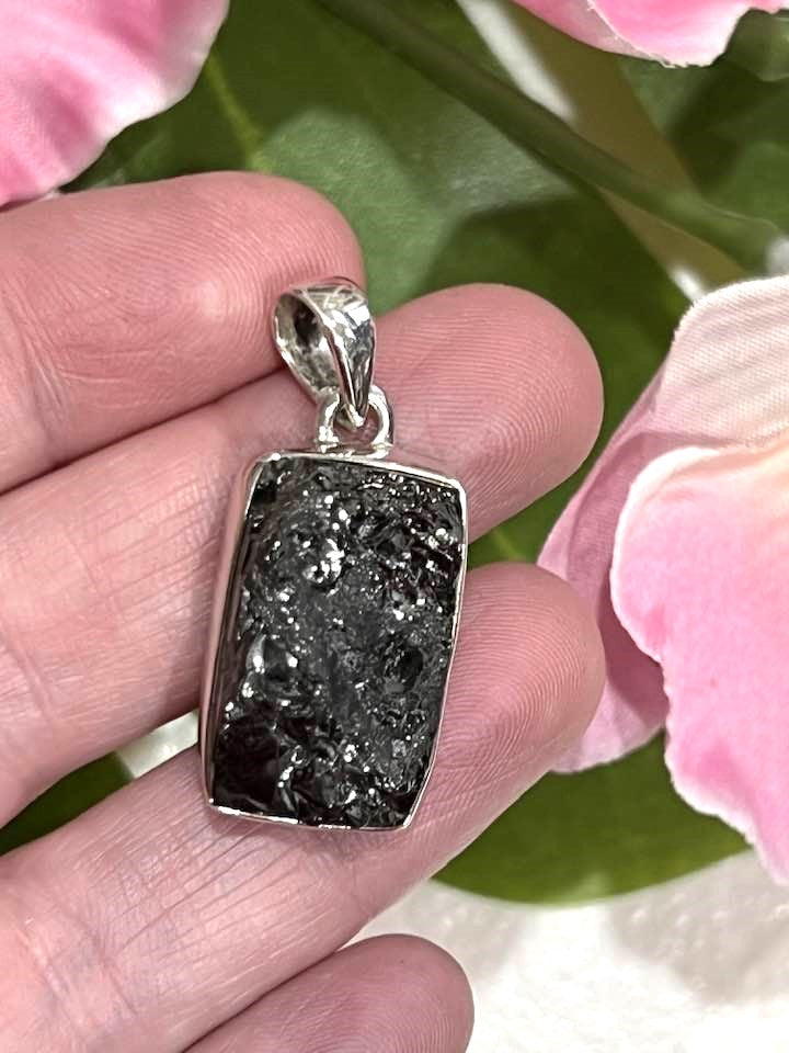 Sterling Silver Shungite Pendant Collection - Raw