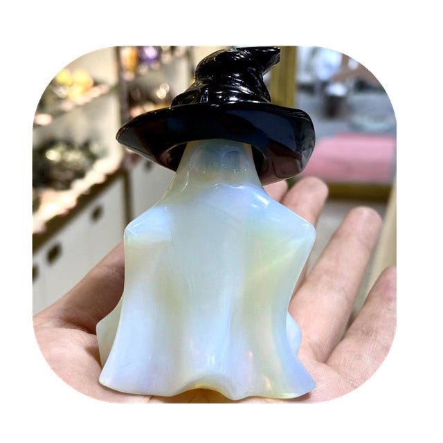 Opalite Ghost in a Black Obsidian Hat