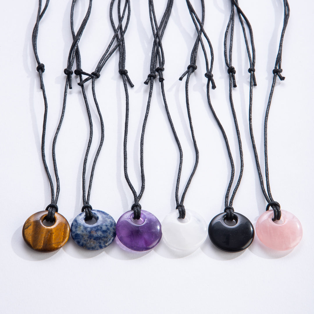 Circle Stone Pendant Necklace