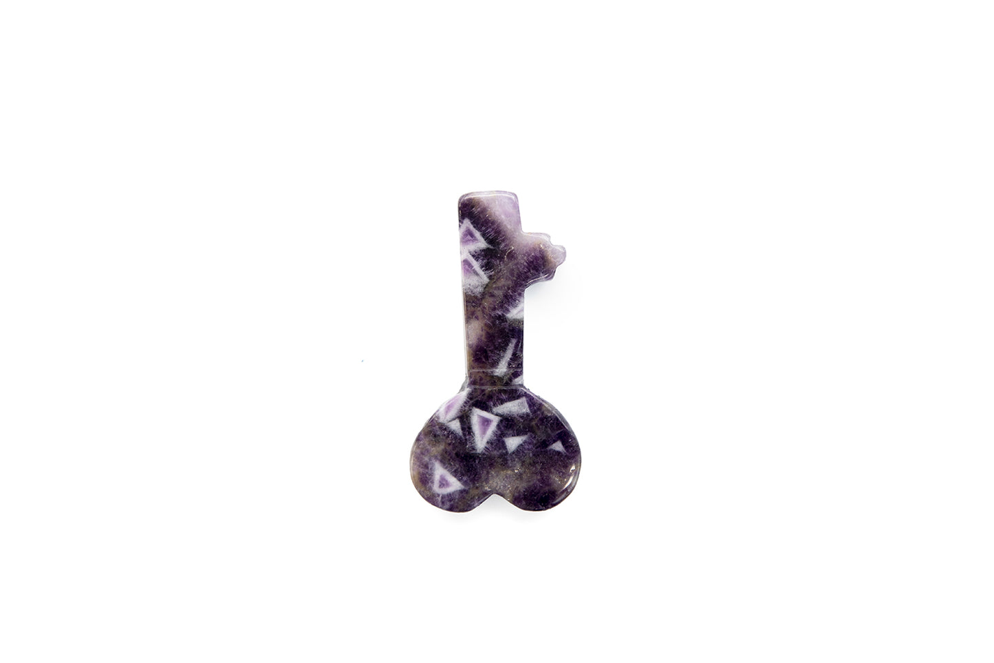 Natural Stone Key in Amethyst, Rose Quartz or Fluorite
