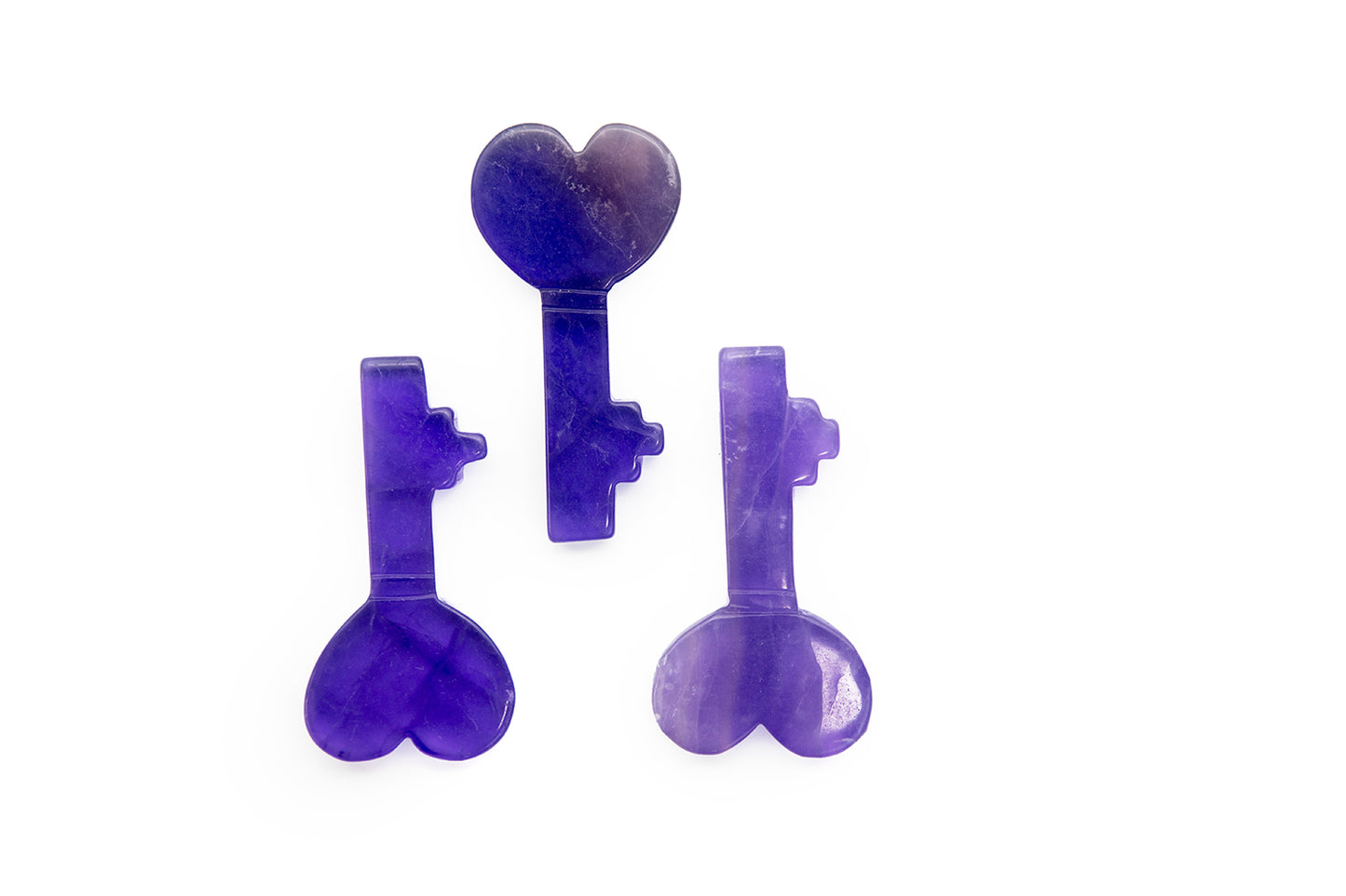 Natural Stone Key in Amethyst, Rose Quartz or Fluorite