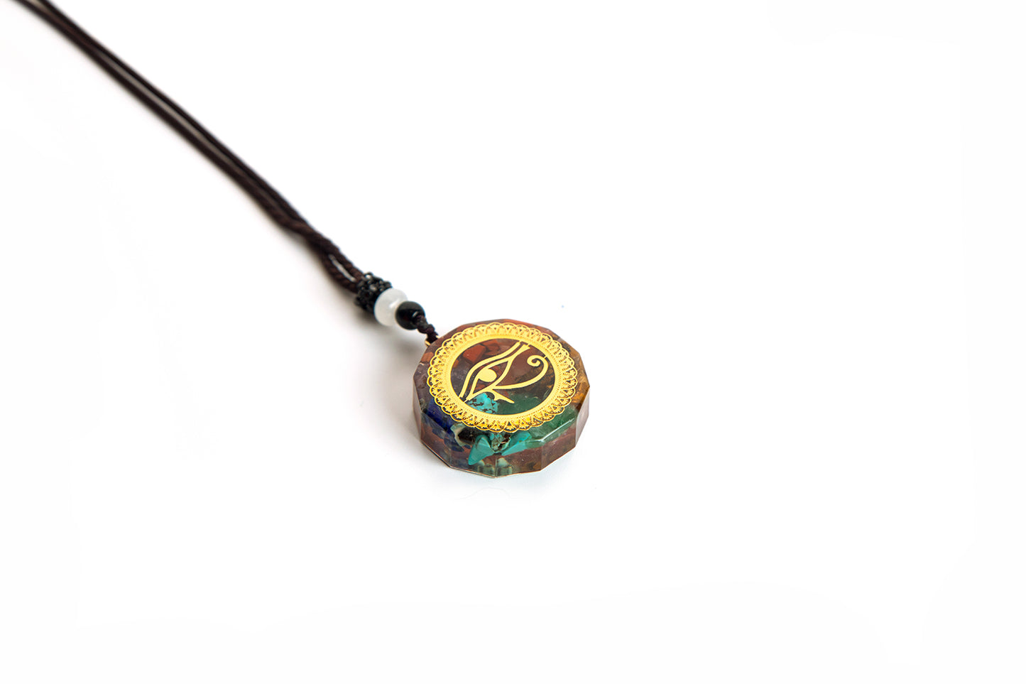 Orgonite Chakra Necklace in Metatron's Cube or Eye of Horus Design