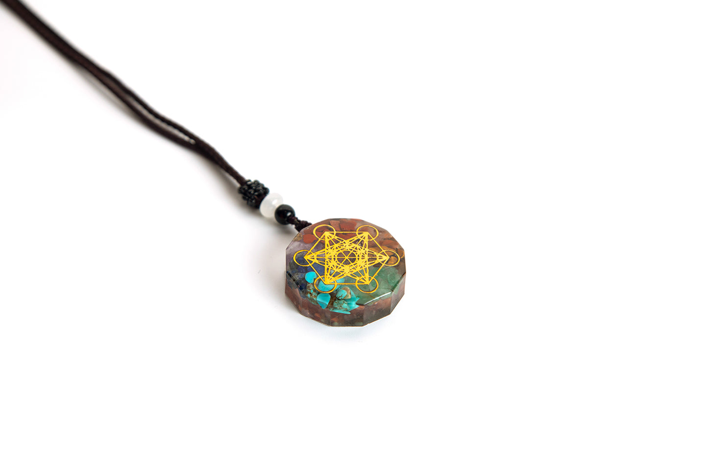 Orgonite Chakra Necklace in Metatron's Cube or Eye of Horus Design