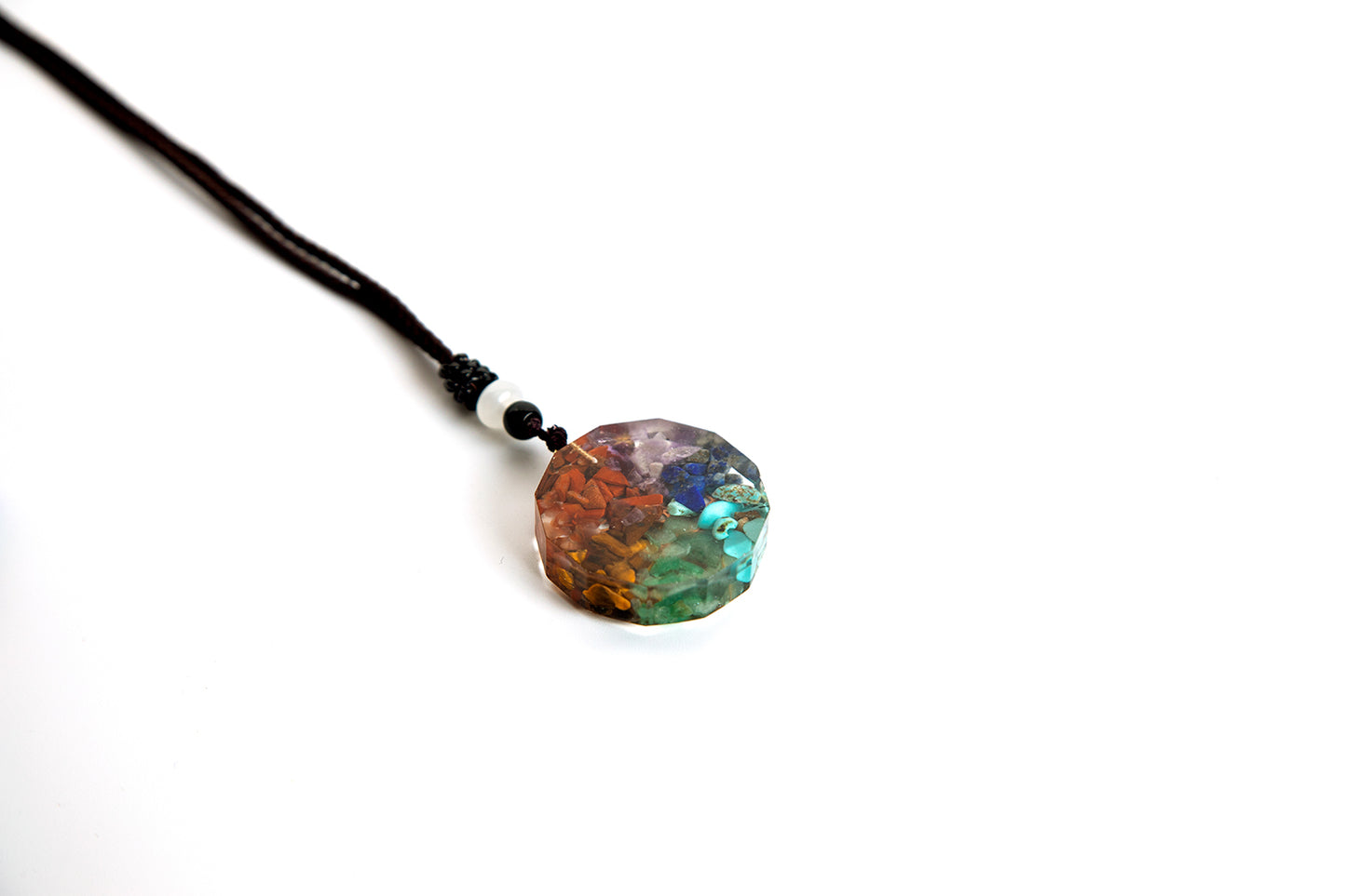 Orgonite Chakra Necklace in Metatron's Cube or Eye of Horus Design