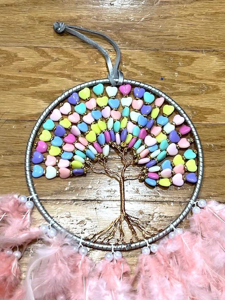 Tree of Life Pastel Hearts Dreamcatcher