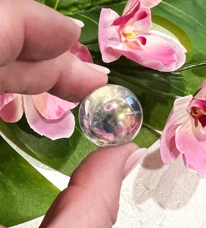 Aqua Aura Clear Quartz Sphere