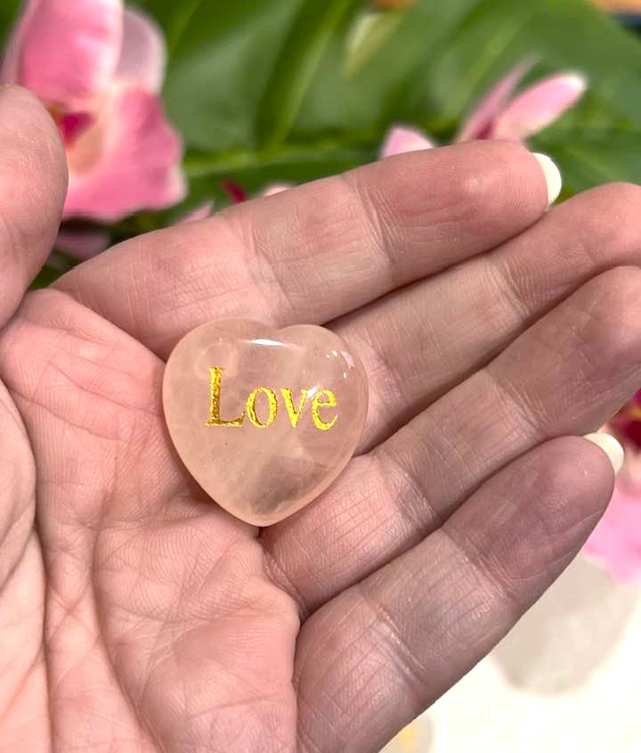 Rose Quartz "Love" Heart