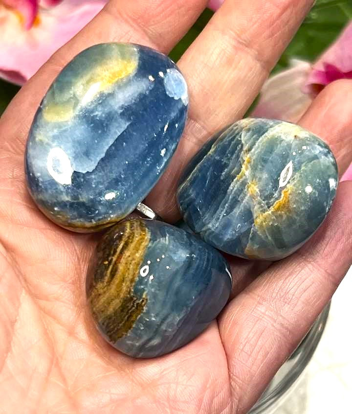 Blue Onyx Tumbled Stones for less anxiety