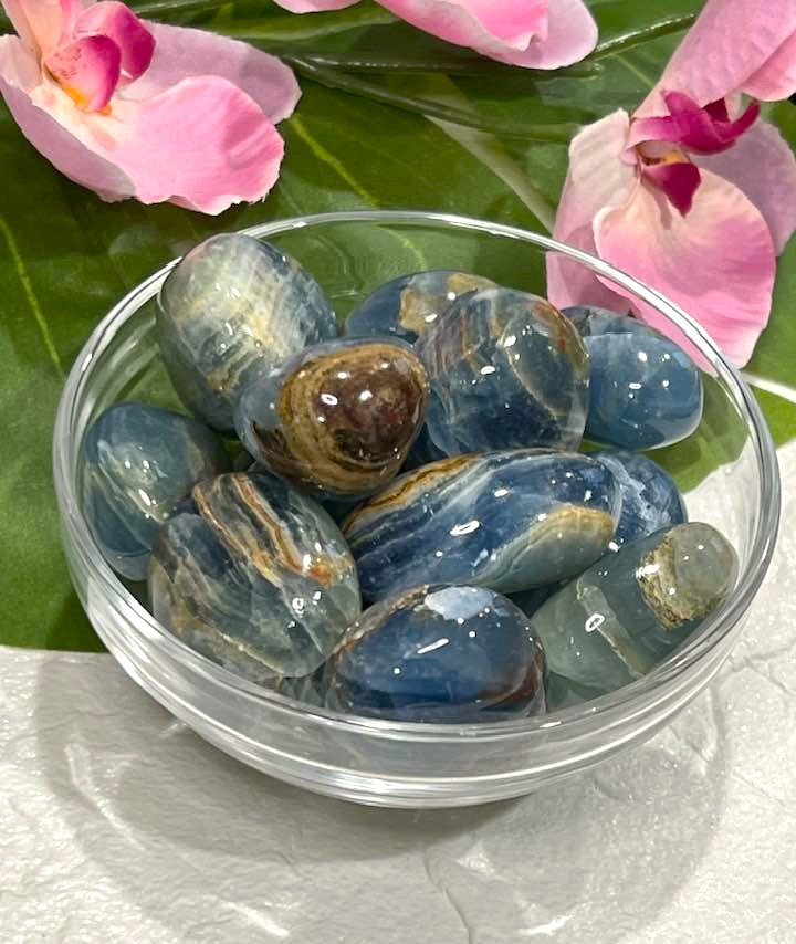 Blue Onyx Tumbled Stones for less anxiety