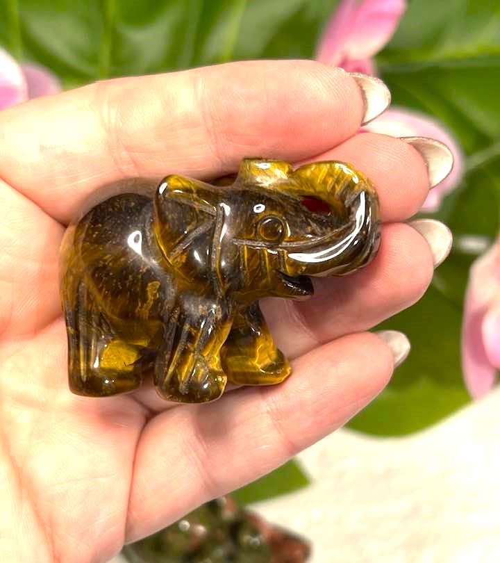 Natural Stone Elephant 2" in variety of stones