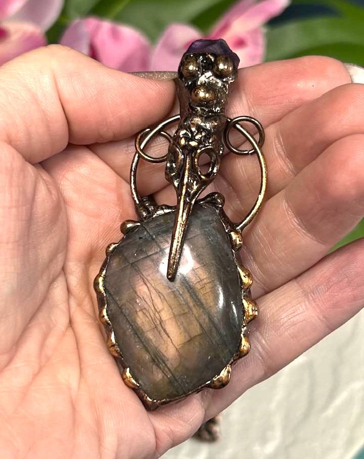 Copper & Labradorite Amulet