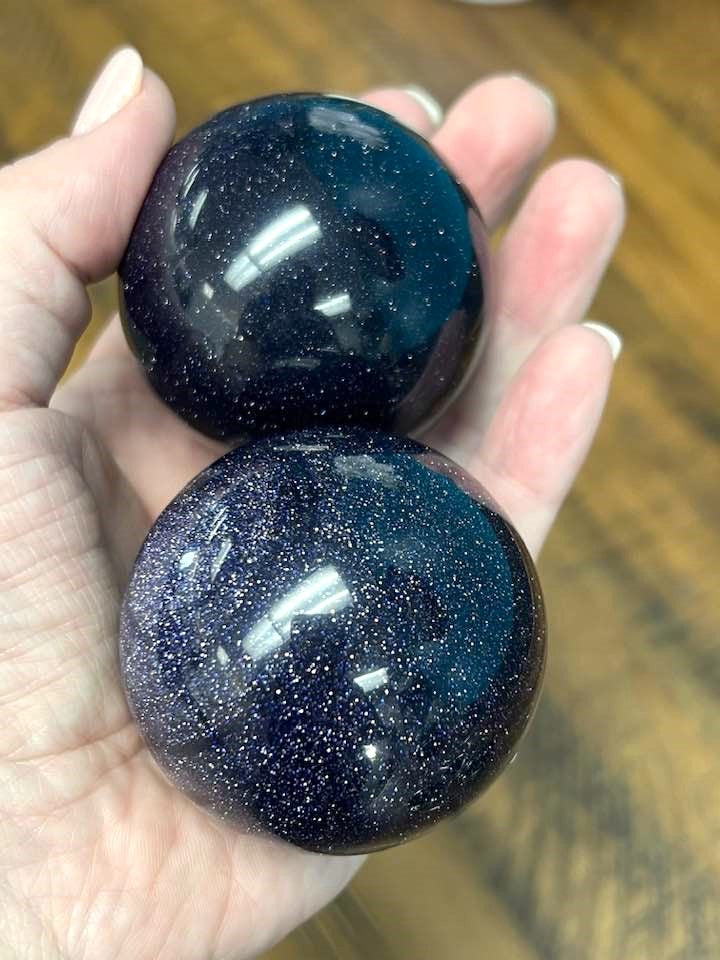 Blue Goldstone Sphere 2"