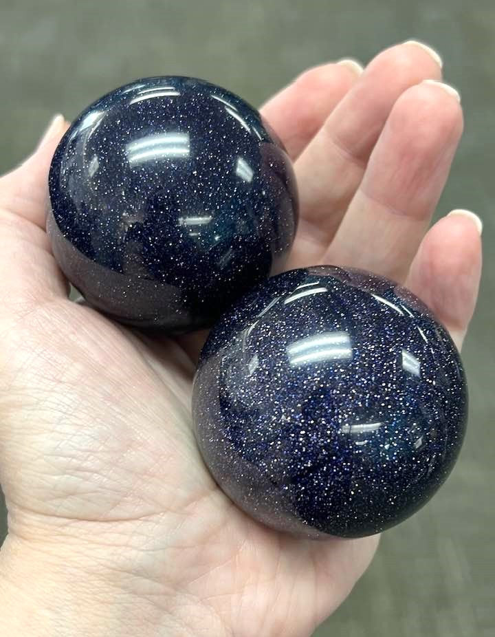 Blue Goldstone Sphere 2"