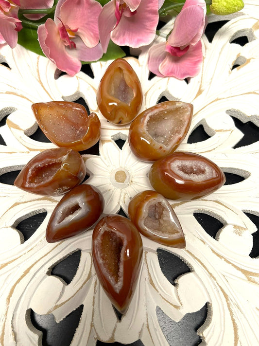 Carnelian Druzy Egg