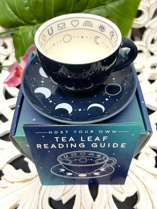 Tea Leaf Reading Cup and Saucer Boxed Set with Guide