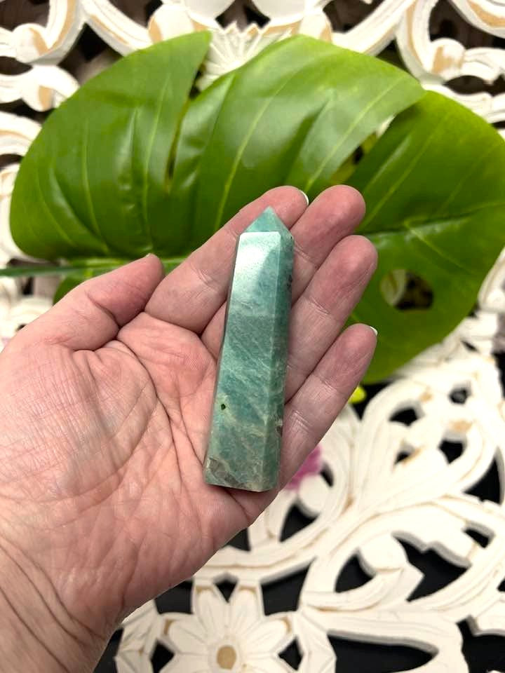 Amazonite & Smokey Quartz Tower