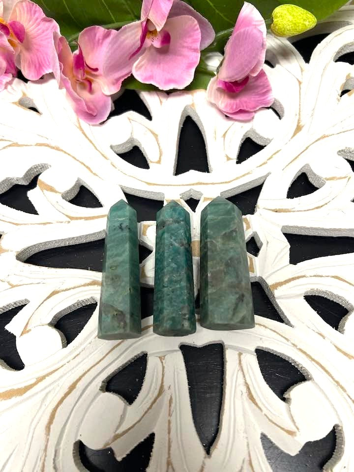 Amazonite & Smokey Quartz Tower