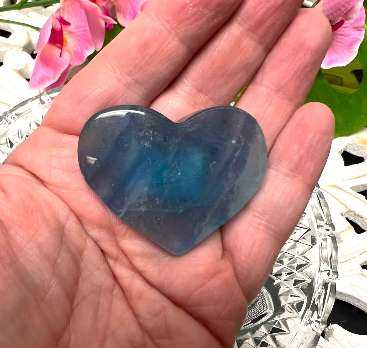 Blue Fluorite Heart for Clear Love