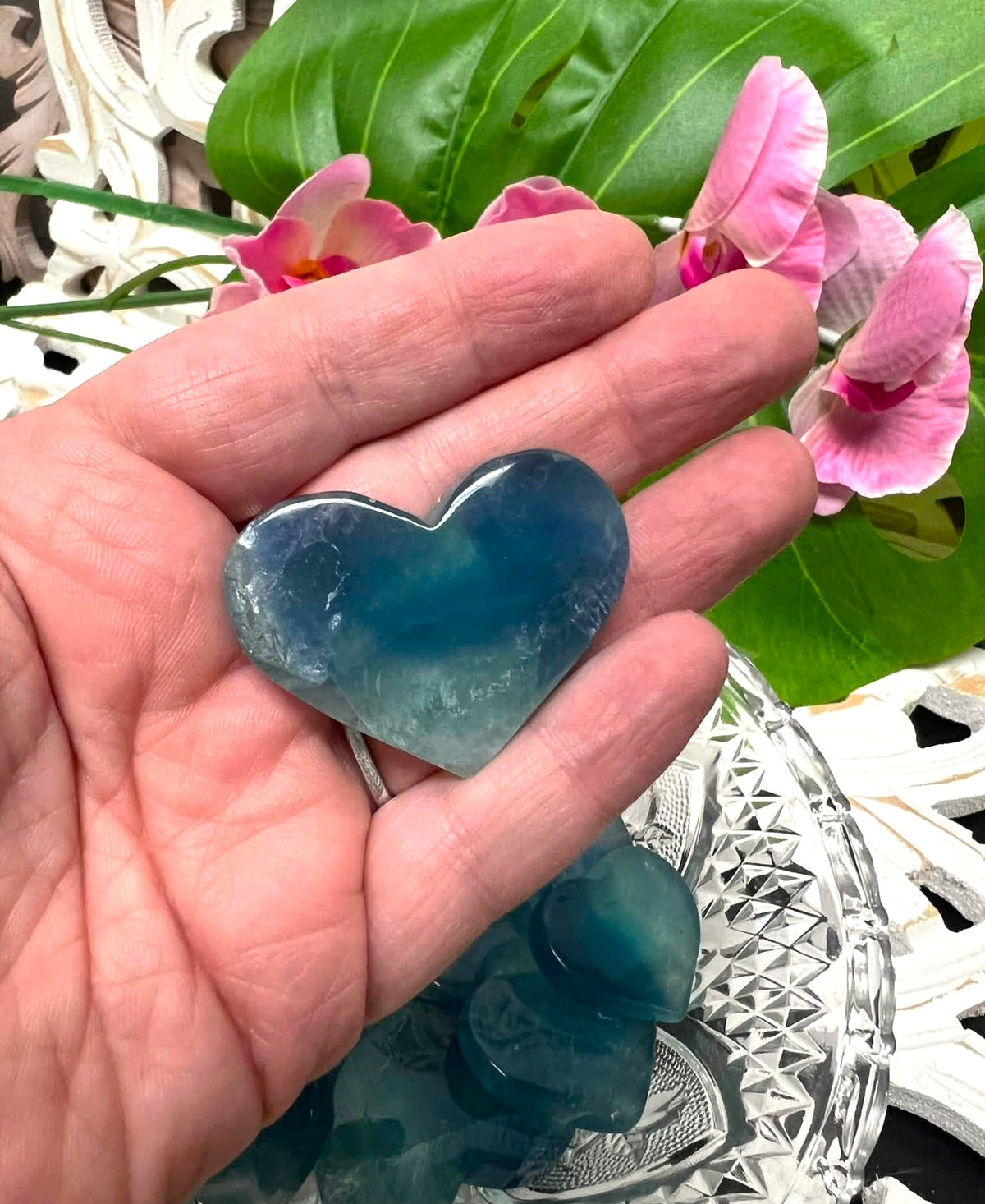 Blue Fluorite Heart for Clear Love