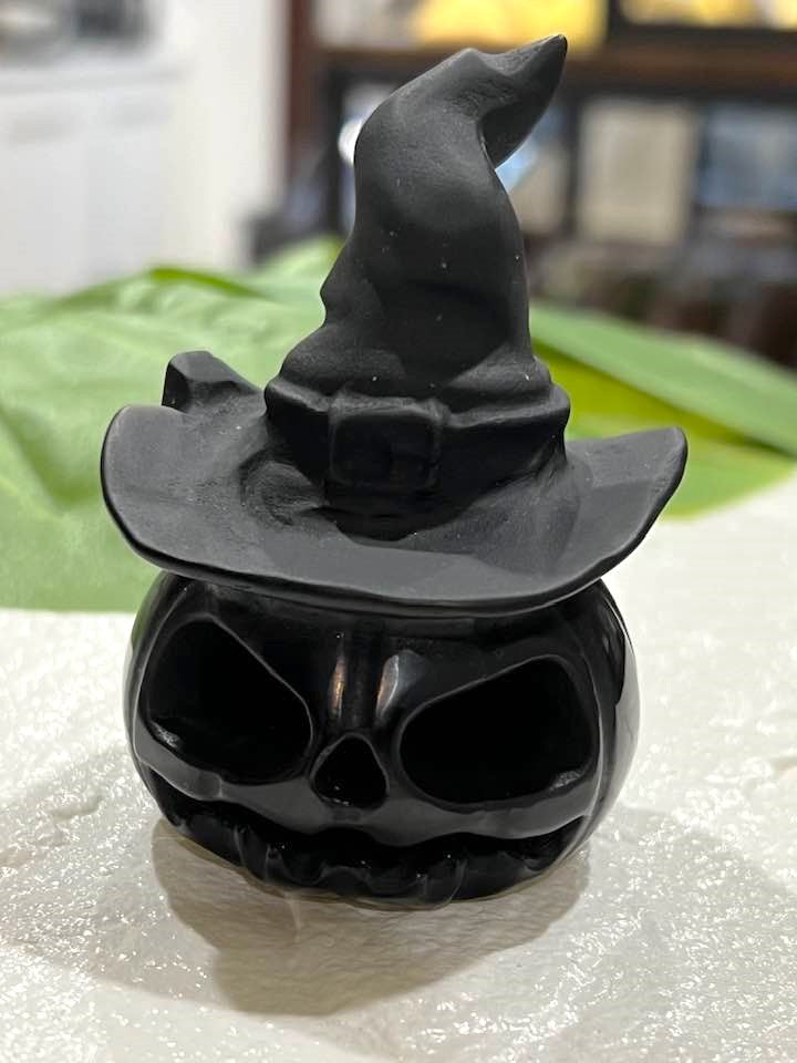 Black Obsidian Pumpkin Head