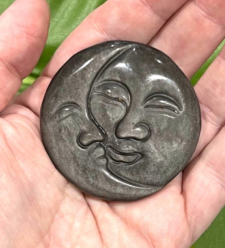 Silver Sheen Obsidian Kissing Sun & Moon